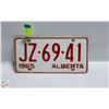 Image 1 : 1965 ALBERTA  LICENSE PLATE