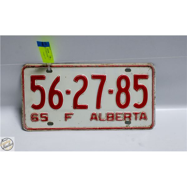 1965 ALBERTA  FARM LICENSE PLATE