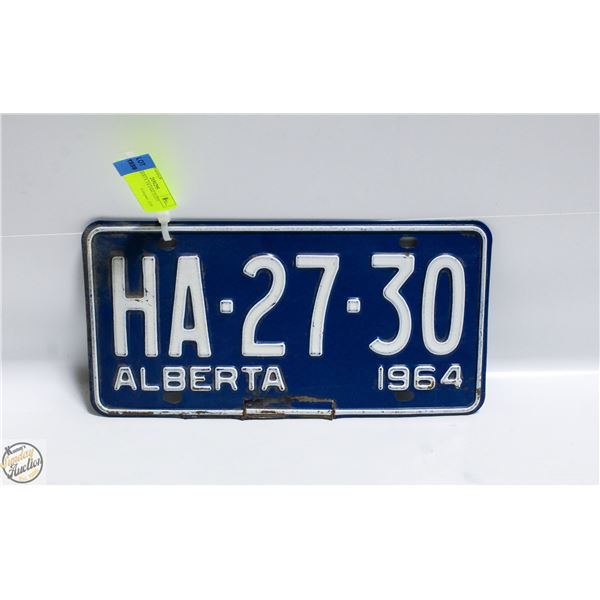 1964 ALBERTA  LICENSE PLATE
