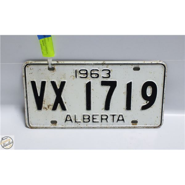 1963 ALBERTA  LICENSE PLATE
