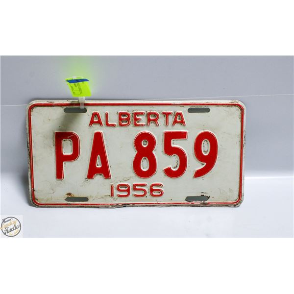 1956 ALBERTA LICENSE PLATE