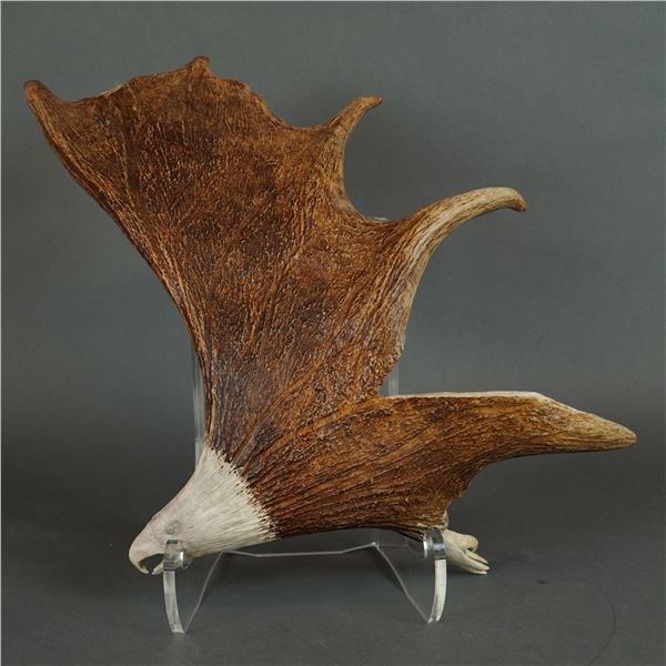 Soaring Eagle Antler Carving by Smokey Mountain Fireplaces