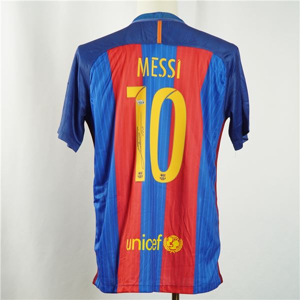 Lionel Messi Barcelona Home Jersey, Autograph w/ Leo Inscription & Hologram