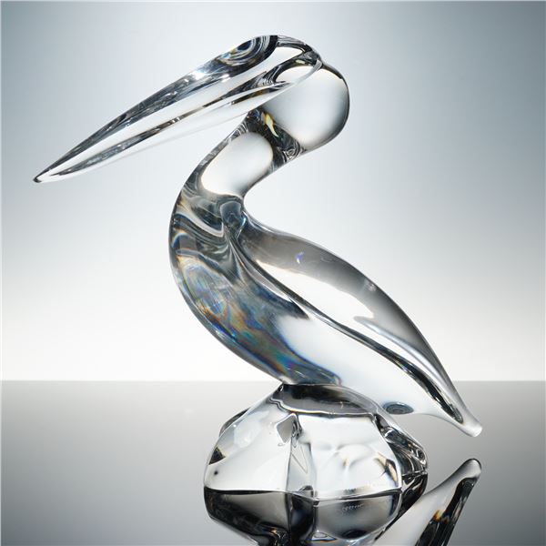 Daum Crystal Pelican Figurine