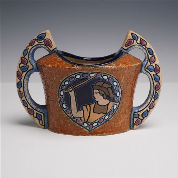 Amphora Czechoslovakia Campina Pottery Two-Handled Vase
