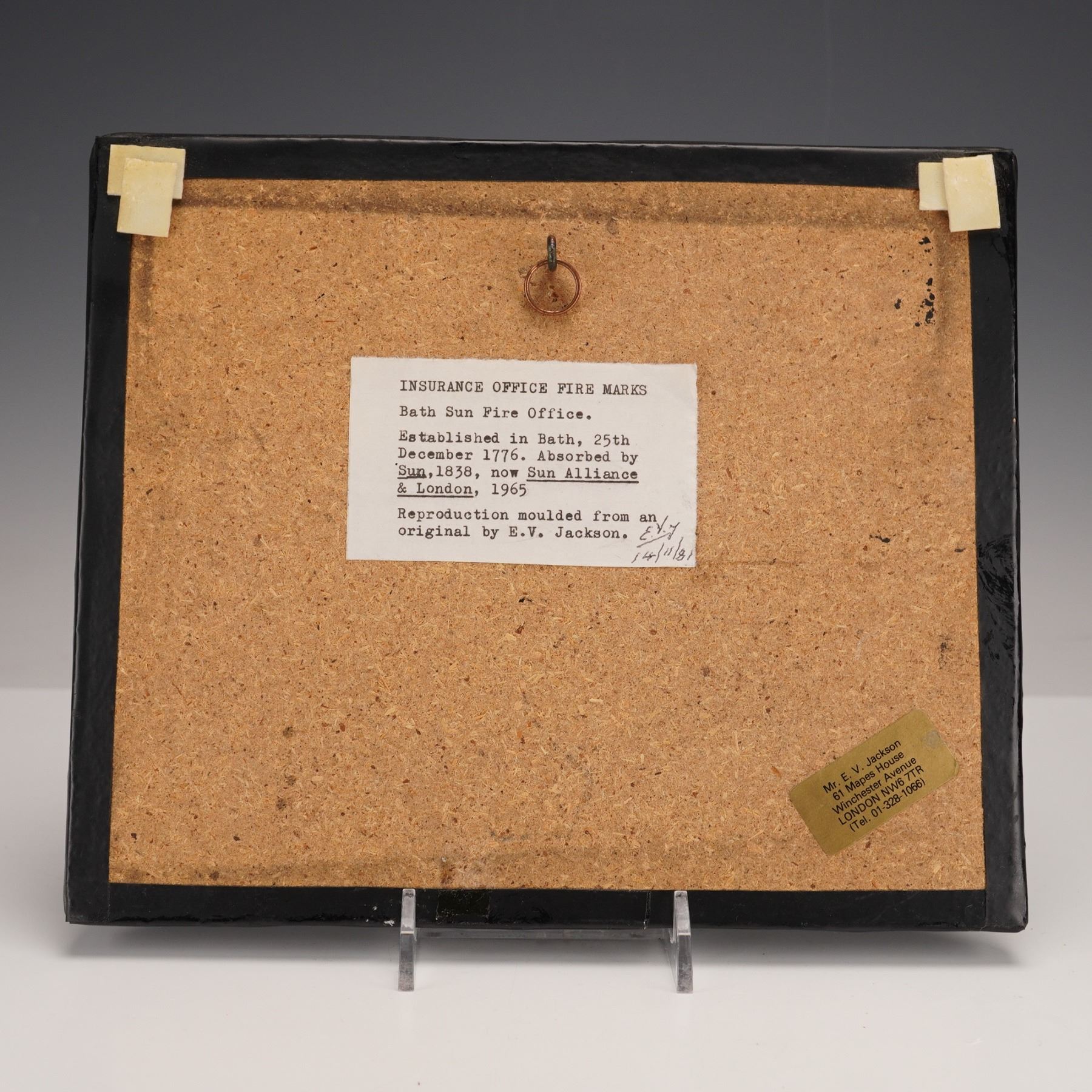 Reproduction Fire Mark Plaque for the Bath Sun Fire Office