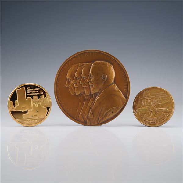 3pc World War I, American Bicentennial, 9/11 Commemorative Medals