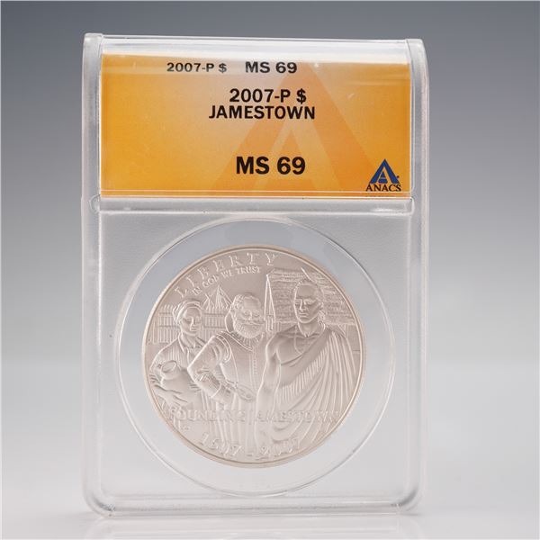 2007-P Jamestown Silver Commemorative Dollar, ANACS MS69