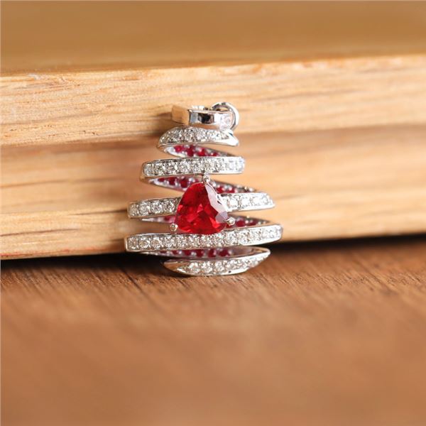 18K Gold Ruby and Diamond Pendant