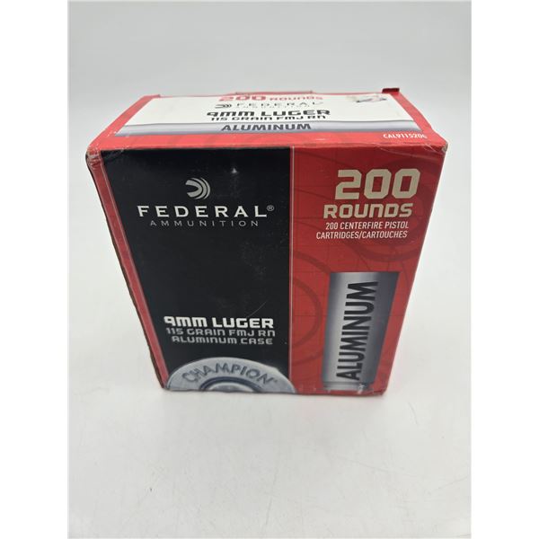 Federal 9mm Luger Ammo 200rnd pack  (CL2)