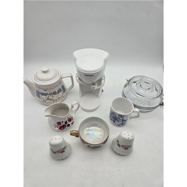 assortment of tea dishware and coffee machine (cla27)