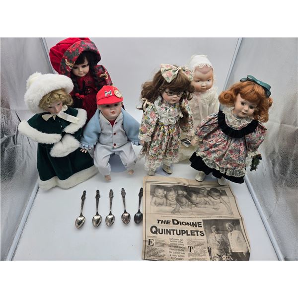 vintage collection of porcelian dolls and spoon (cs21)