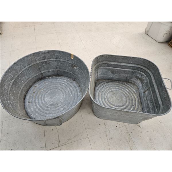 2 large metal wash tubs (cl2)