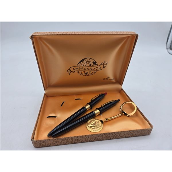 in box ambassador double pen and keychain gift set (cl2)