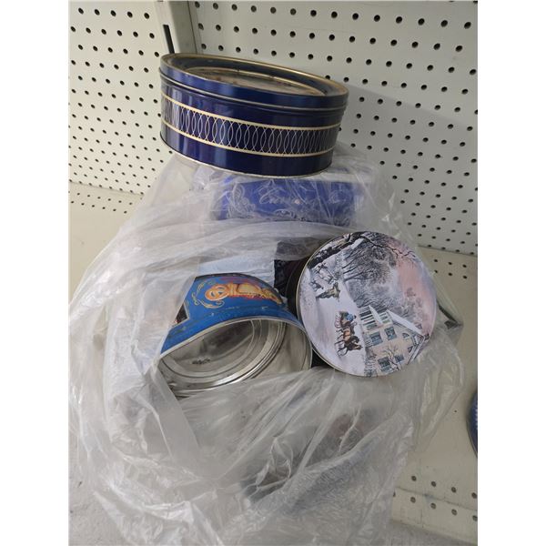 bag of assorted tin containers (cl2)