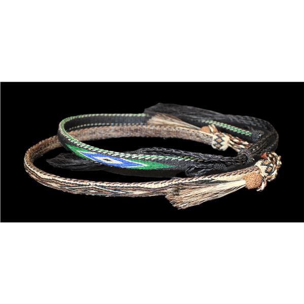2 Deer Lodge Prison Hitched Horsehair Hatbands With Tassels