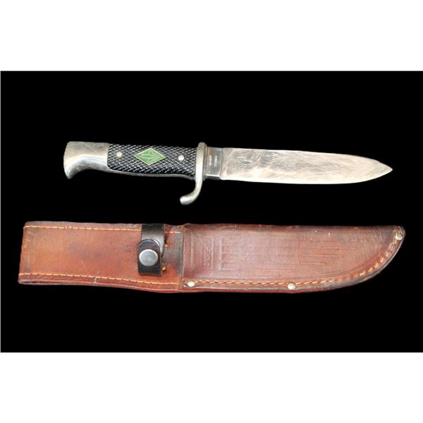 Klaus German Youth Stainless Knife With Case Sheath- Solingen- 5.25" Blade- 4" Handle