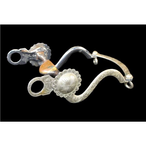 Unmarked Fleming Silver Overlaid Bit- Martinez Cheek- Salinas Copper Inlaid Mouth- Slobber Bar- Rein