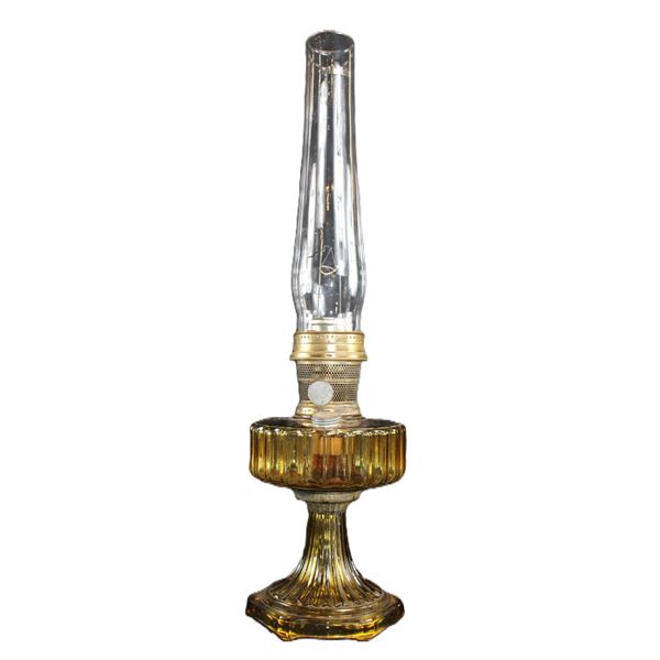 Amber Colored Antique Aladdin Kerosene Lamp- 24"
