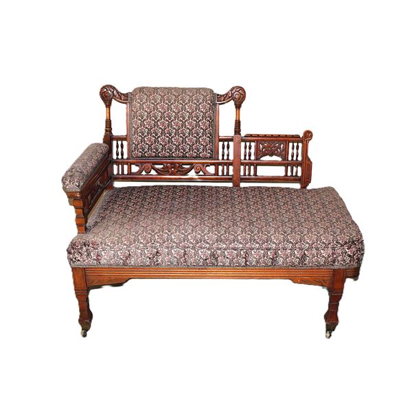 Carved Mahogany Settee- Some Damage On Arm- 32" X 40" X 21"