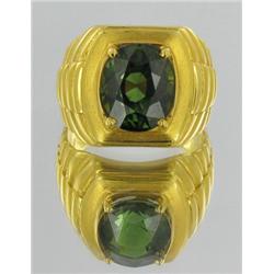 5.5ct Mens Green Tourmaline Ring 22k Solid Yellow Gold 10.5 grams (JEW-1689)