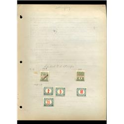 1919 Hungary Hand Made Stamp Collection Album Page  6 Pieces (STM-0070)