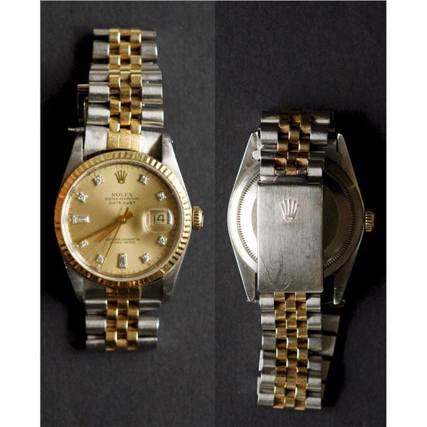 Rolex Datejust 36 Ref: 16233 - Steel Yellow Gold Ivory Dial Mens Watch.  No original box, no origina