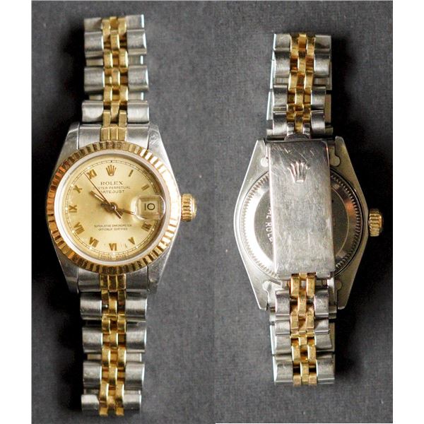 Rolex Lady-Datejust Ref; 69173.  Gold/Steel Case and bracelet.  Dates early 2000's.  Comes with Role