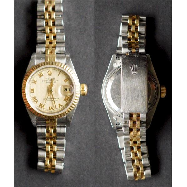 Rolex Lady-Datejust Ref; 79173.  Gold/Steel Case and bracelet.  Dates early 2000's.  Comes in origin
