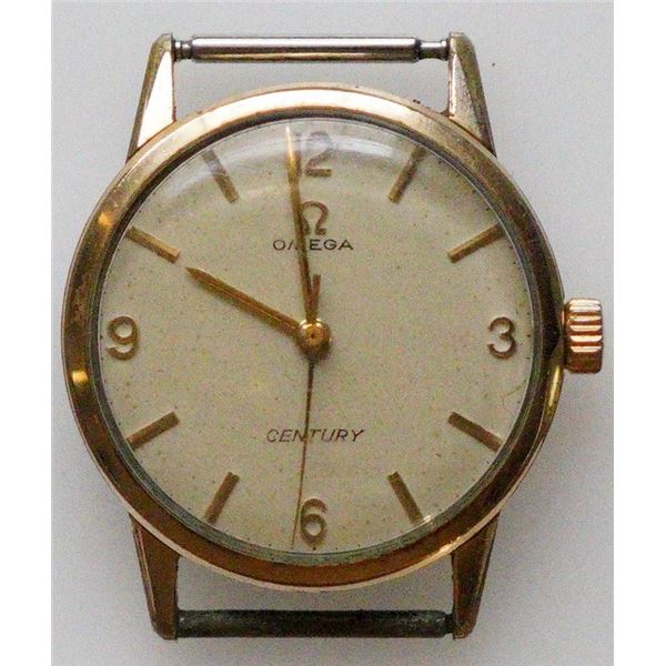 Vintage Omega Century w/raised gold-coloured rectangular -  markers, original quadrant dial with rai