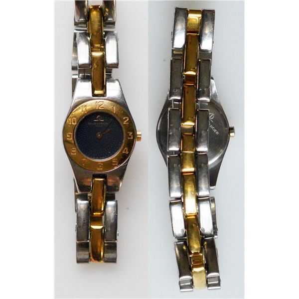 Baume & Mercier Linea Quartz Blue Dial Ladies Swiss Made 5261 watch w/Stainless Steel Gold and silve