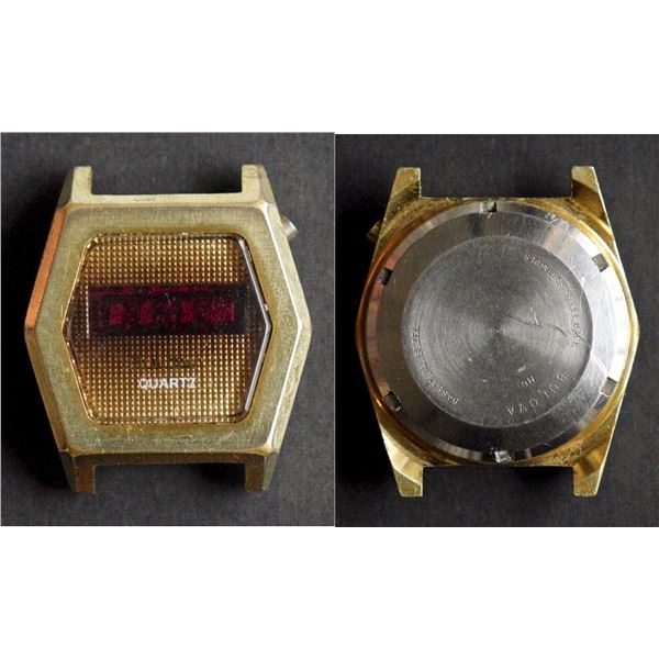 Bulova Vintage Men's N6 Red LED Hexagon Gold Plated Quartz issue.  Functionnal w/new batterie - no b