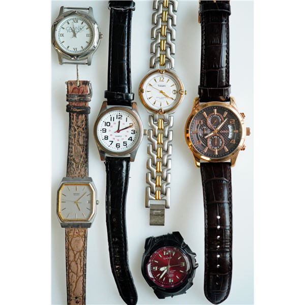 Watch Lot;  includes Seiko, Casio Guess, Vasari & more.  Lot of 6 different issues.  Most require ne