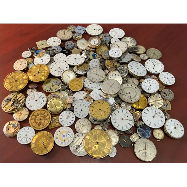 Vintage Watch Parts - Large lots of assorted Dials, Pieces varying in Brands from Elgin, Waltham, Cy