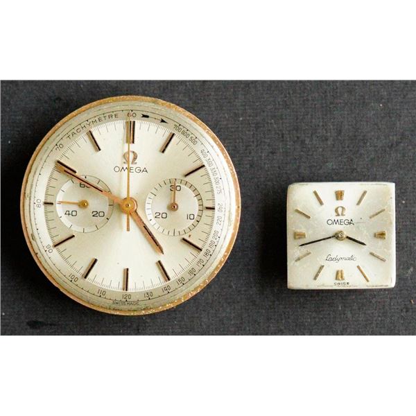 Omega Cronografo Parts; includes complete Dial and mechanism.  Also includes Ladies Ladymatic dial a