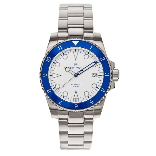 Heritor Automatic Luciano Bracelet Watch w/Date - Blue/White - HERHS1503.  New in Original Box.