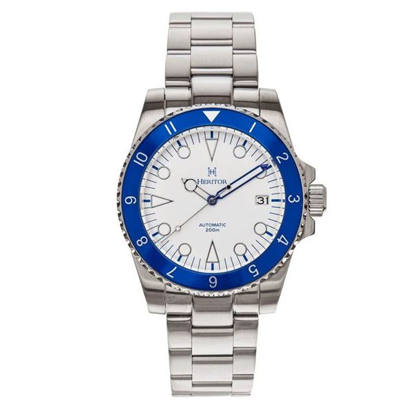Heritor Automatic Luciano Bracelet Watch w/Date - Blue/White - HERHS1503.  New in Original Box.