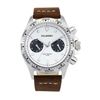 Image 1 : Palmero Voyager Dual Time Chronograph w/Silver Dial & Brown Strap.  New in Original Box.