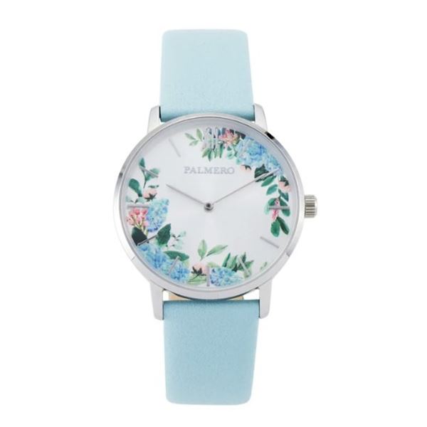 Palmero Azora w/Floral White/Blue Dial & Blue Strap.  New in Original Box.