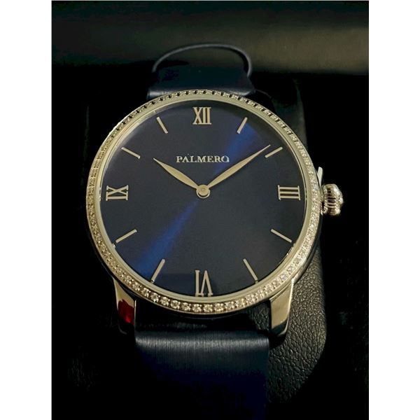 Palmero - The Doyenne Moissanite Collection: The Leon w/Blue Dial.  New in Original Box.
