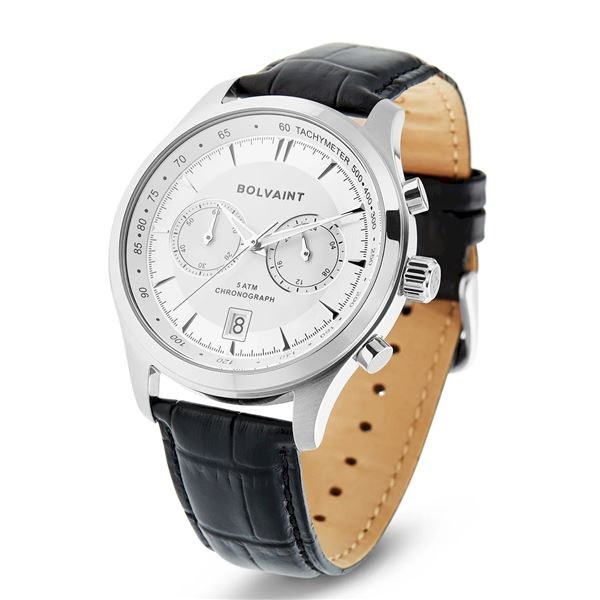Bolvaint Tempus Men's watch White/Silver.  New in Original Box.