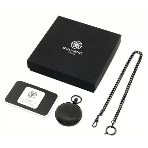 Bolvaint Beira Men's Black on Black Pocket Watch - Silver.  New in Original Box.