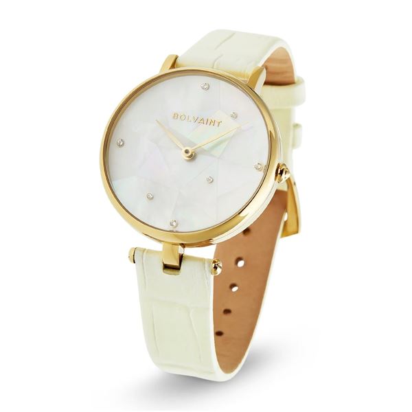 Bolvaint The Vainui Mother-of-Pearl Ladies' Watch - Gold & Ayoka White Quartz watch.    New in Origi