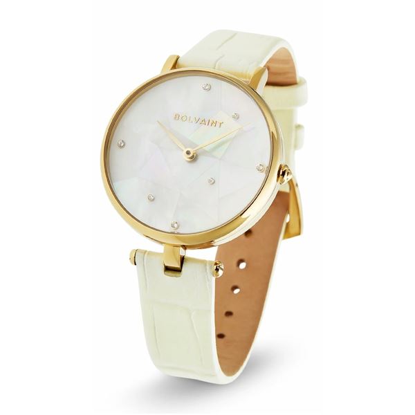 Bolvaint The Vainui Mother-of-Pearl Ladies' Watch - Gold & Ayoka White Quartz watch.    New in Origi