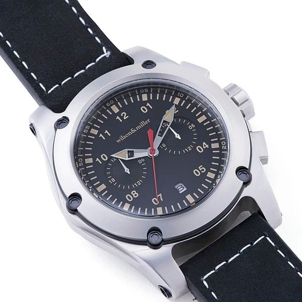 Wilson & Miller Mass Men’s Dual time watch - Black Silver.  New in Original Box.