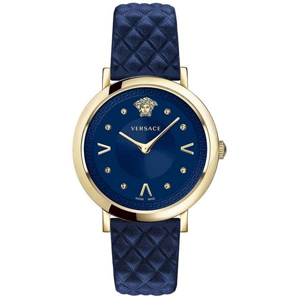 Versace VEVD00319 "Pop Chic" Women's Watch Blue Dial and Band.   New in Original Box.