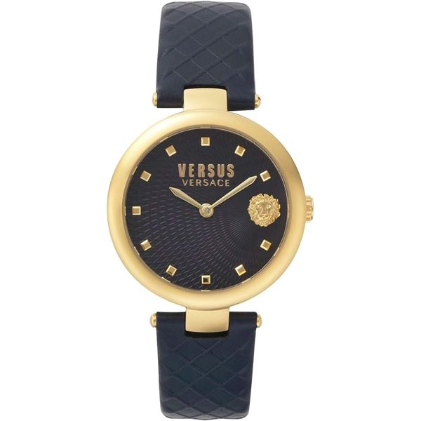 Versace Versus VSP870318 Buffle Bay Women's Watch w/Blue Dial and Strap.    New in Original Box.