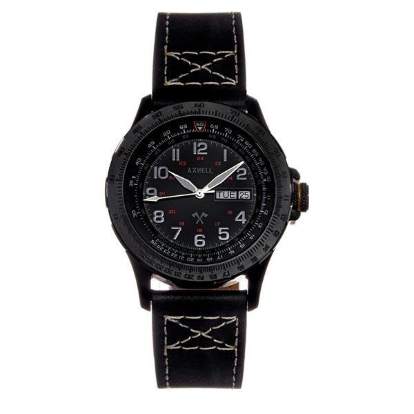 Axwell Blazer Leather Strap Men's Watch - Swiss Ronda 517 Quartz Movement.  New in Original Box.