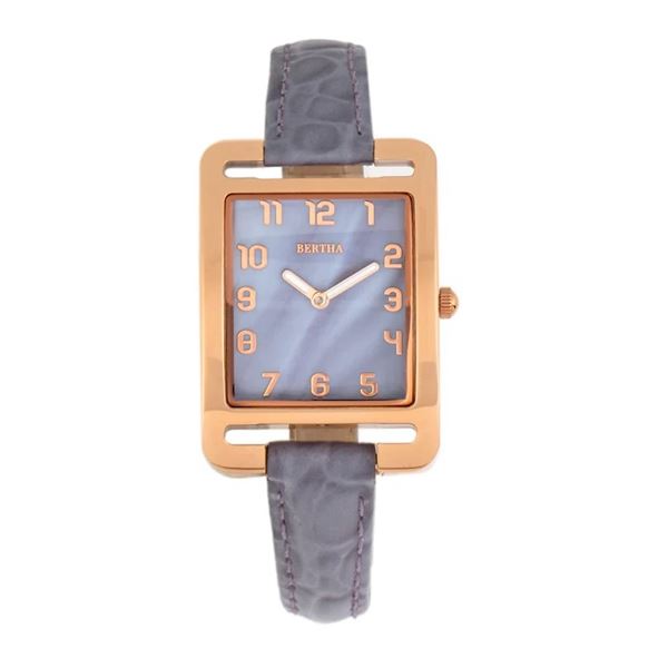 Bertha Marisol Swiss MOP Leather-Band Watch w/Swiss Ronda 762 Quartz Movement.  New in Original Box.