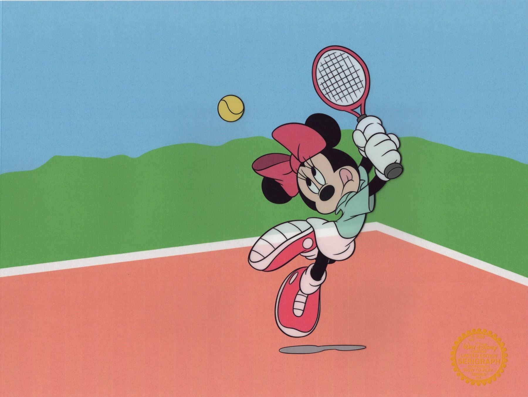 DISNEY MINNIE MOUSE TENNIS Sericel Animation Art Cel